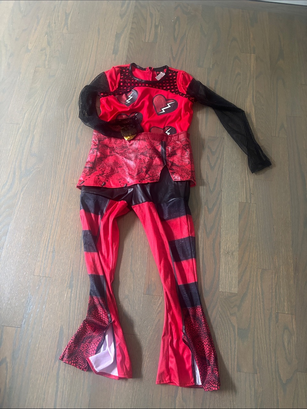 Disney Red and Black Heart-Graphic Kids Costume Descendants: